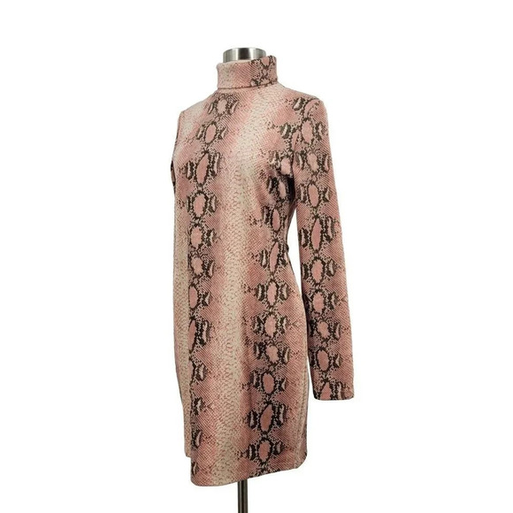 O'Dolly Dearest Snake Print Long Sleeve Bodycon Minidress In Multi Size L‎ NWT - Picture 2 of 11